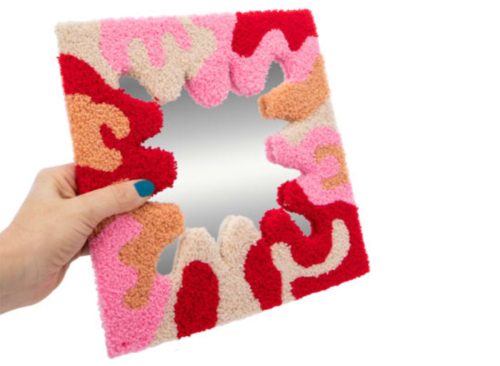 Trendy Tufted Wall Mirror 9.65in x 12in