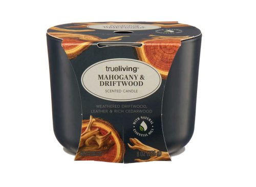 True Living Scented Candle Mahogany and Driftwood 8 oz