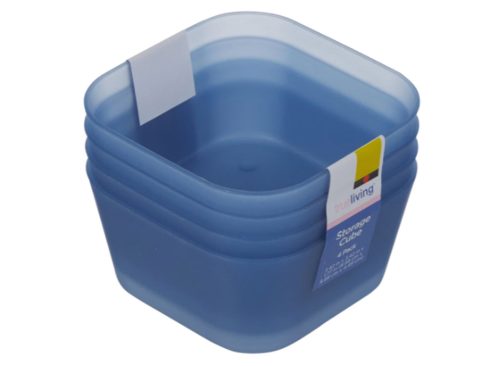 True Living Stackable Storage Cube, 4 pk, 3 Assorted Colors