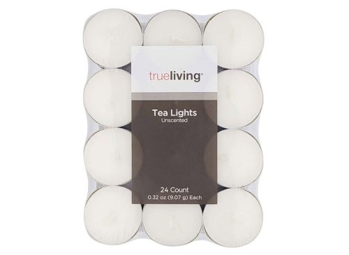True Living Unscented Tea Lights Candles, 0.32 oz Each