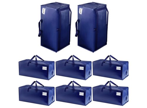 VENO 8 Pack Heavy Duty Moving Bags with Backpack Straps, Zippers & Handles, Extra Large Packing Bags for College Dorm Essentials, Moving Supplies