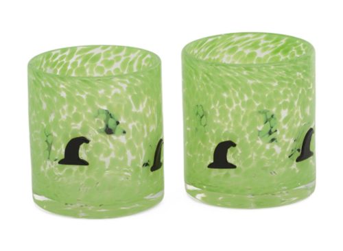 WITCH CRAFTERS Set Of 2 Witch Hat Speckled Double Old-fashioned Glasses