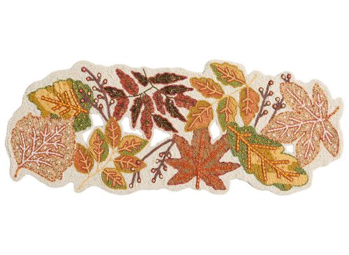 Warm Autumn Leaves Beaded Table Runner
