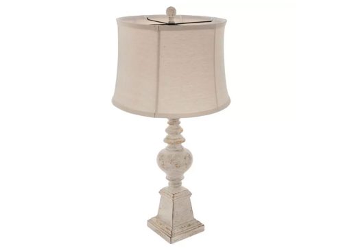 White Vintage Farmhouse Finial Table Lamp