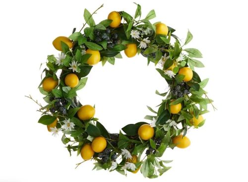 Yellow Lemon & Berry Wreath, 24"