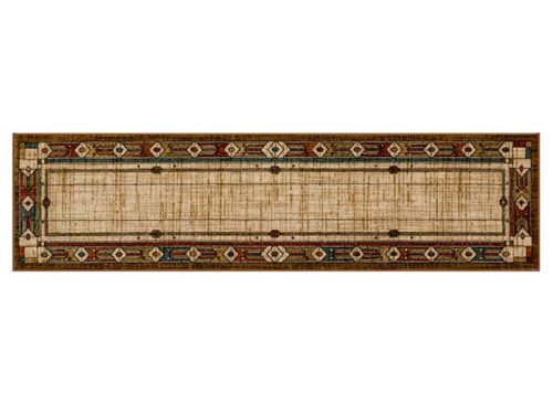 allen + roth Looking Glass 2 x 8 (ft) Loomed Polyester Brown Rectangular Indoor Spot Clean Only Pet Friendly Area rug