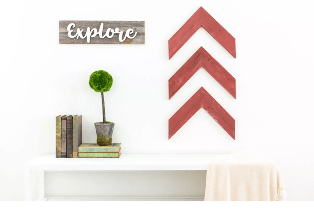 Barnwood USA Rustic Red Wooden Chevron Arrows