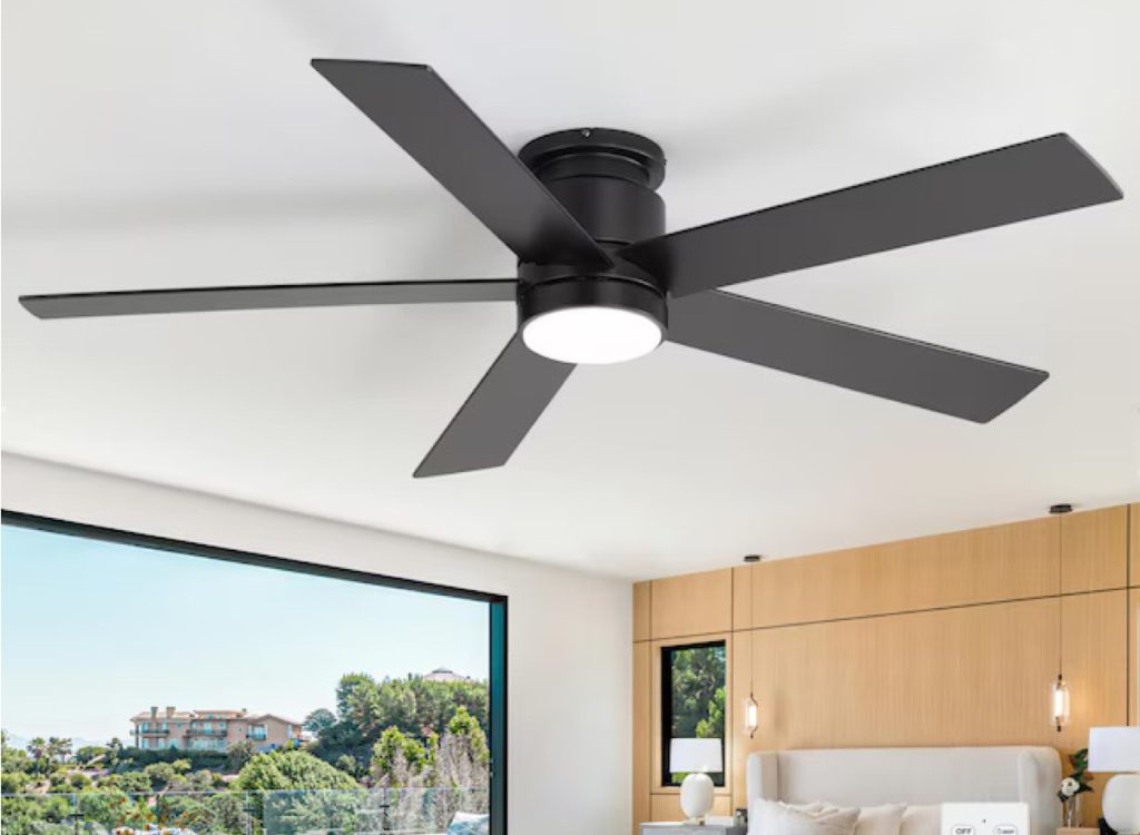 Breezary Modern Minimalist 52-in Black Ceiling Fan