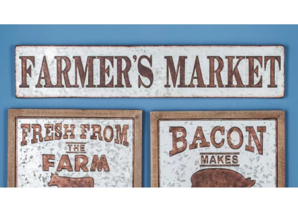 Harper & Willow Grey Metal Farmhouse Sign
