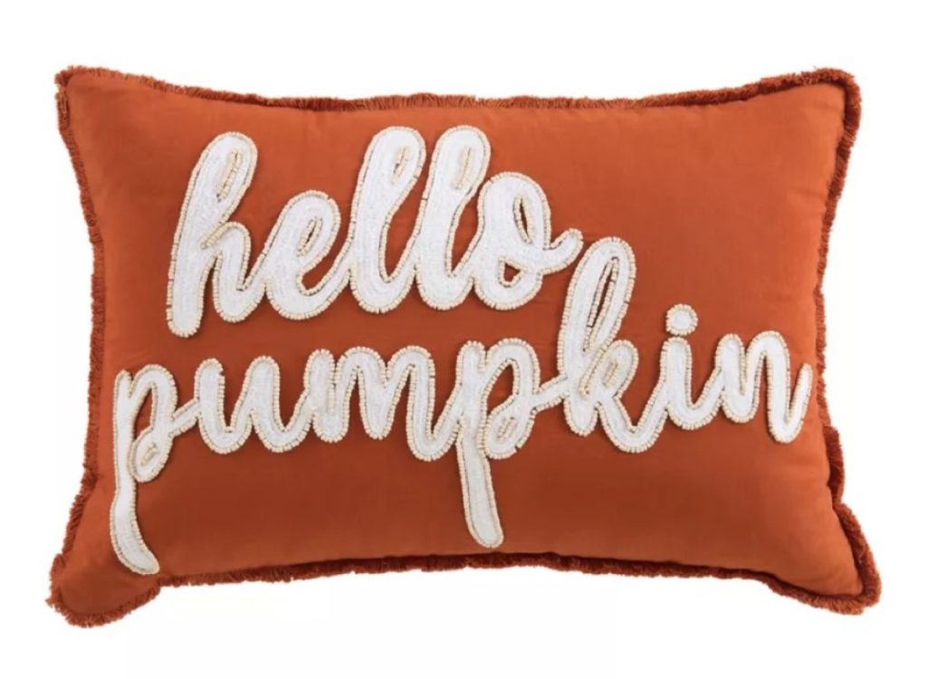 Red Shed Hello Pumpkin Pillow