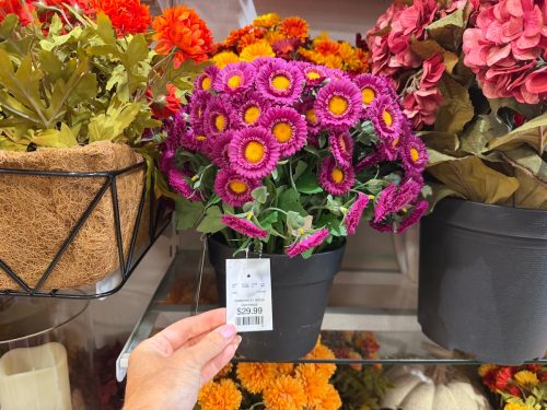 homegoods-entryway-faux flowers