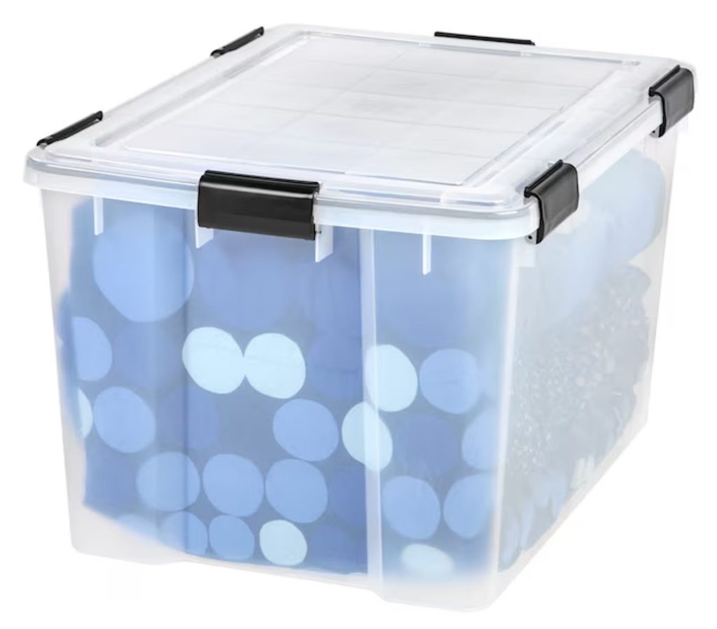 IRIS WeatherPro Large Clear Stackable Tote with Latching Lid