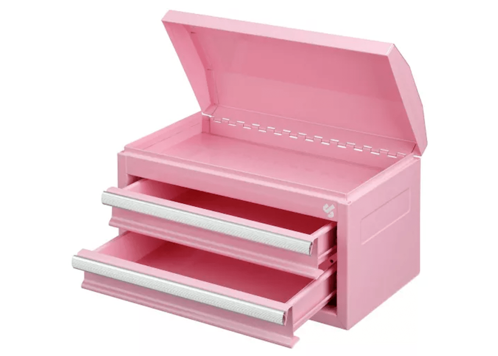 JobSmart 2-Drawer Mini Tool Box, Pink