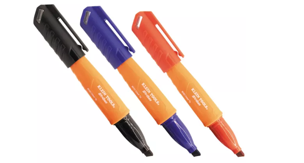 Klein Tools Skribes Chisel Tip Permanent Markers, 3 pc.
