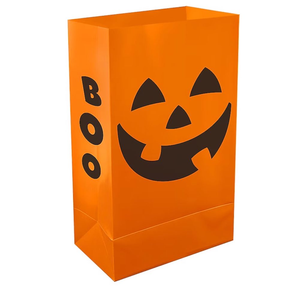 LumaBase Jack-o-Lantern Luminaria 12-Pack