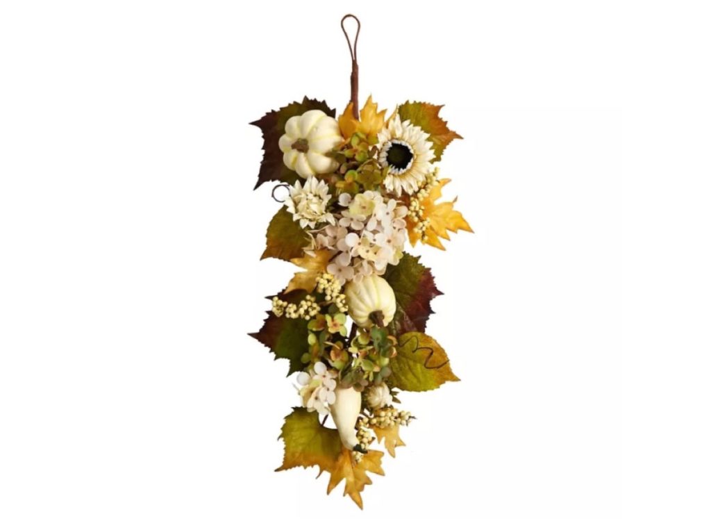Nearly Natural 33 in. Artificial Fall Foliage Teardrop