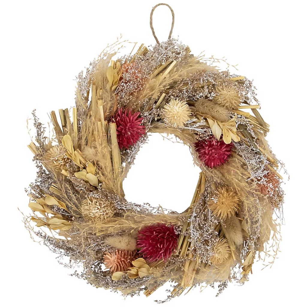 Northlight Pampas Grass and Dried Florals Fall Harvest Wreath