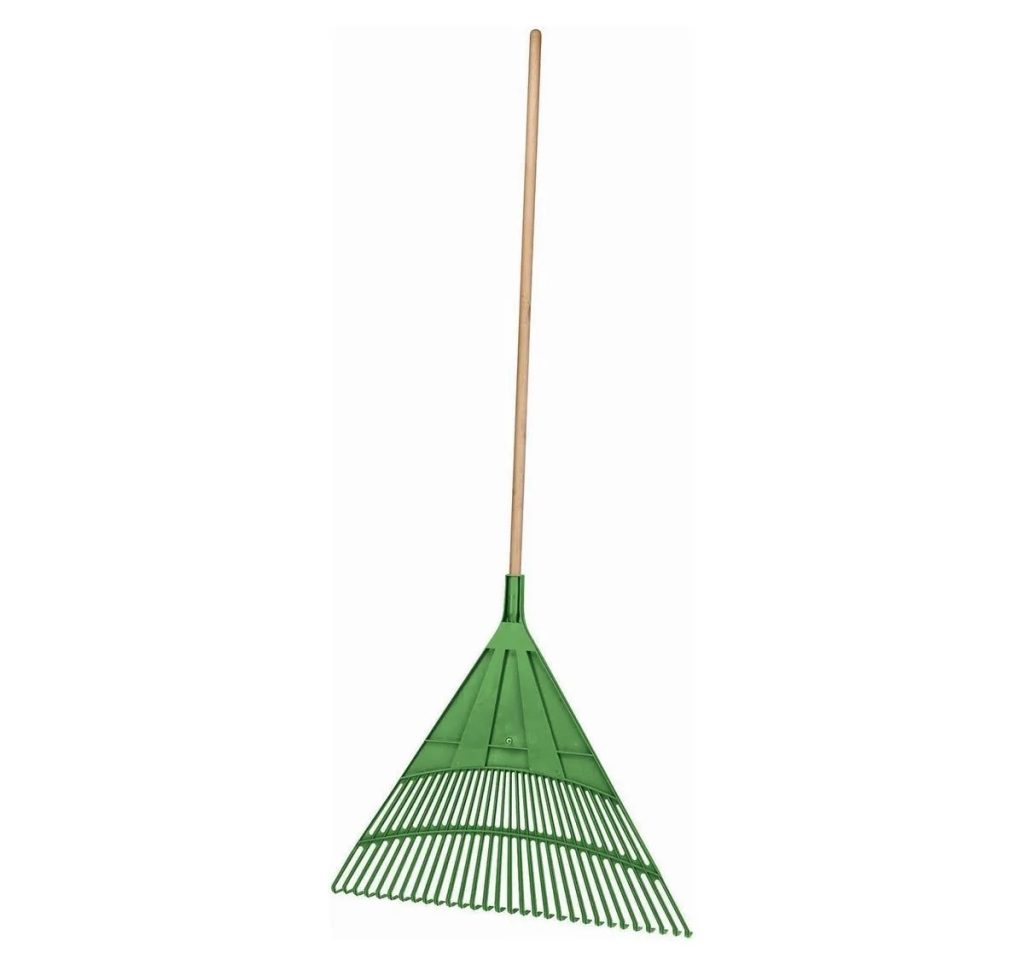 One Stop Gardens Leaf Rake with Wood Handle