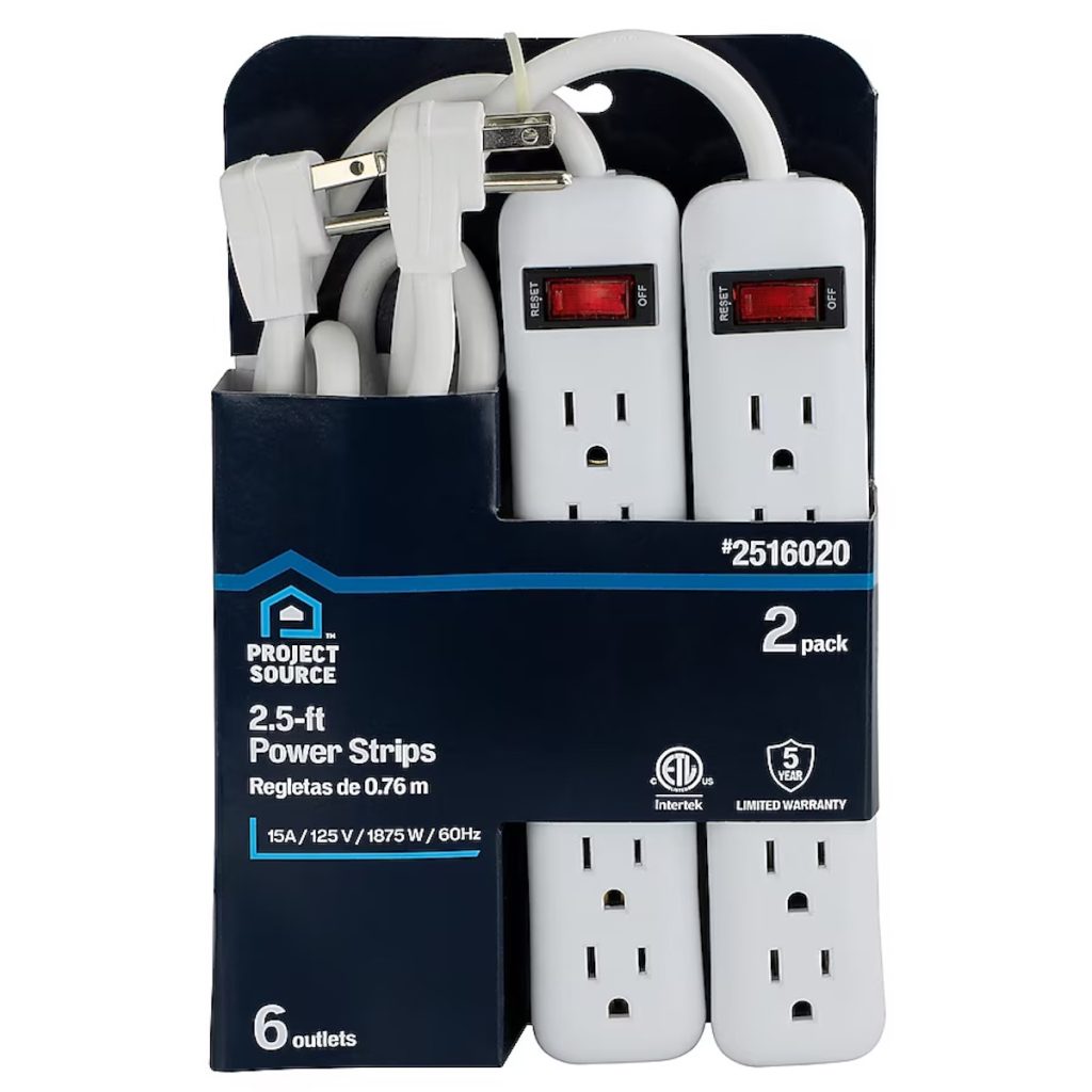Project Source Power Strip 2-Pack