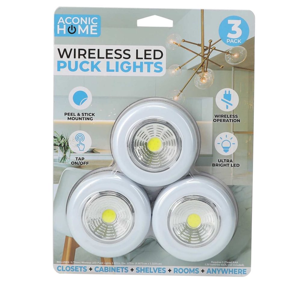 Wireless LED Puck Lights 3-Pack