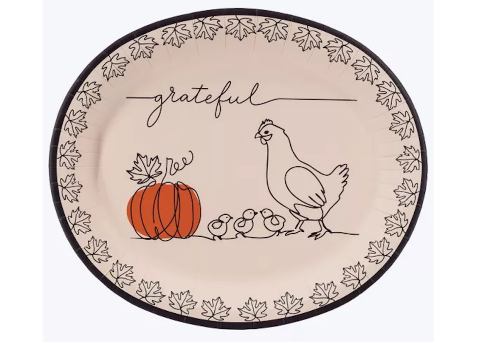 Red Shed Oval Grateful Paper Platter