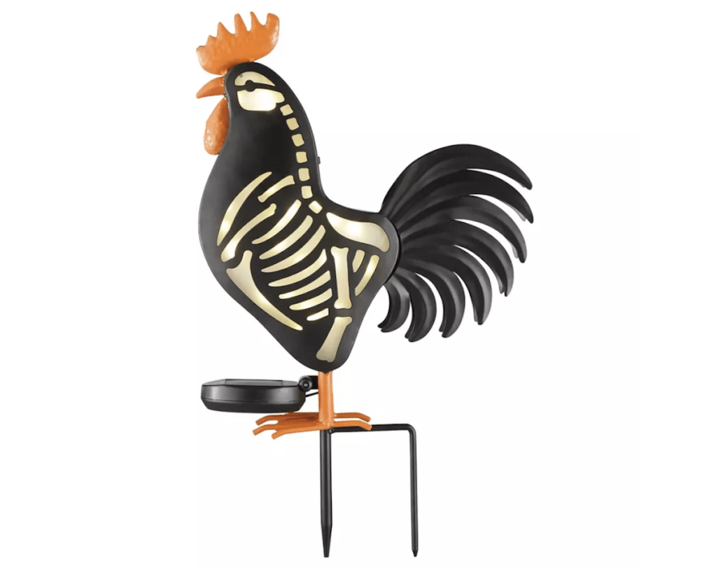 Red Shed 19 in. Skeleton Rooster Halloween Solar Stake