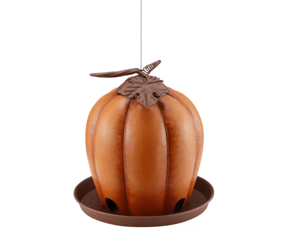 Royal Wing Pumpkin Metal Bird Feeder