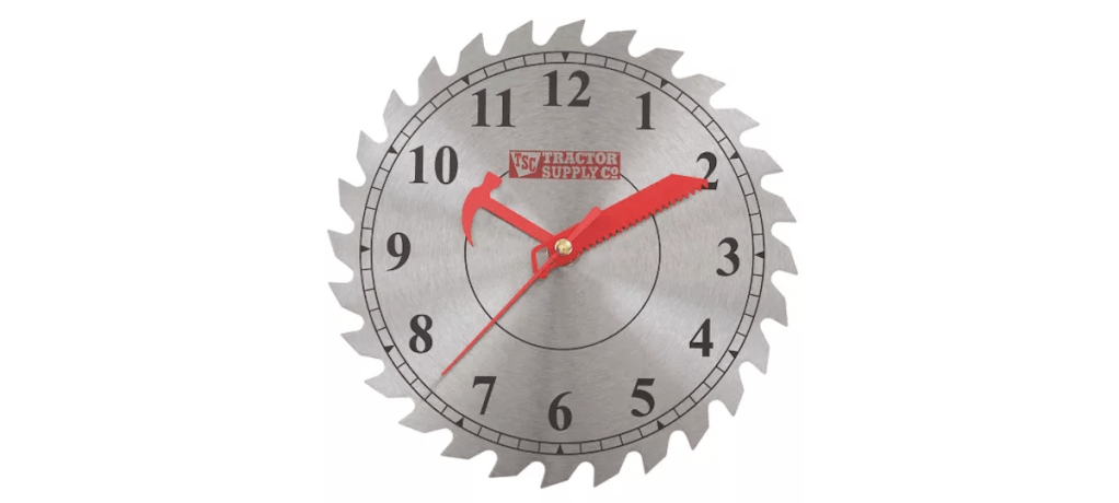 Tractor Supply Saw Blade Workshop Clock