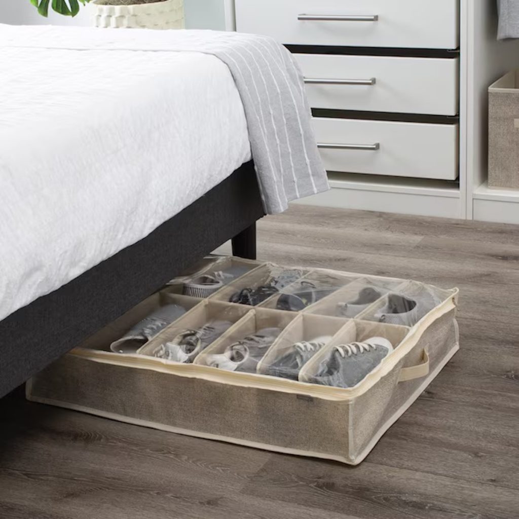 Simplify Underbed Shoe Storage