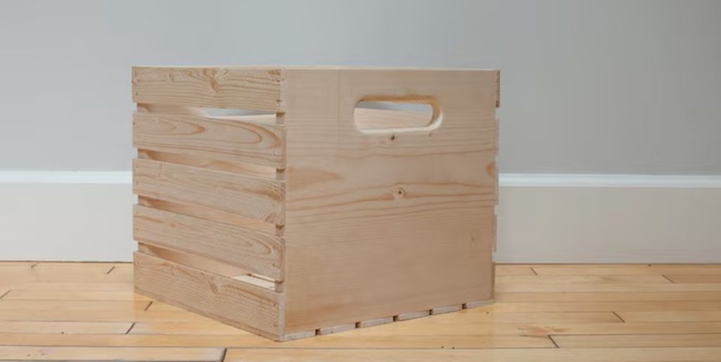 Style Selections Large Natural Wood Stackable Bin