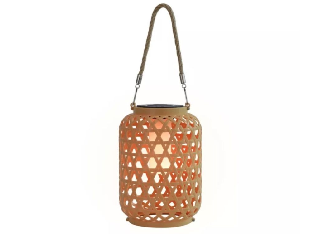 Techko Outdoor Solar Rattan-Style LED Lantern