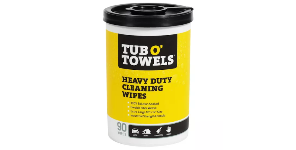 Tub O' Towels Heavy-Duty Cleaning Wipes, 90-Pack