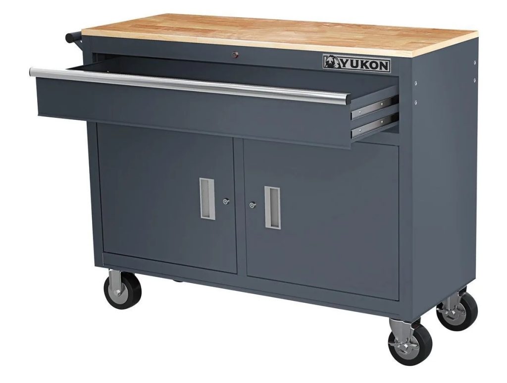 Yukon Mobile Workbench with Solid Wood Top
