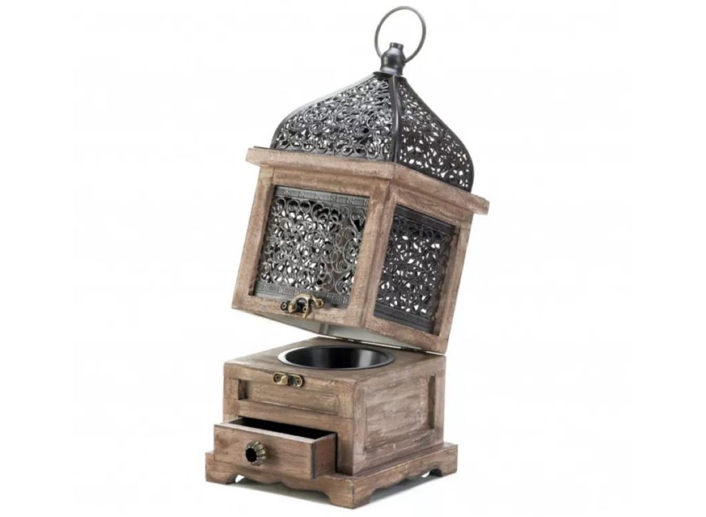 Zingz Home Large Flip-Top Wooden Lantern