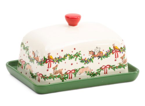 CATH KIDSTON Stoneware Christmas Butter Dish