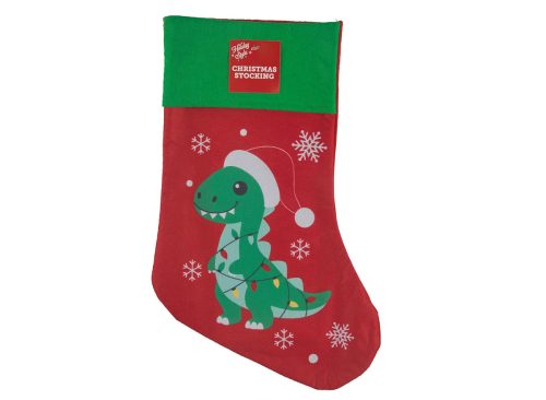 Holiday Style Christmas Dinosaur Stocking, 17 in