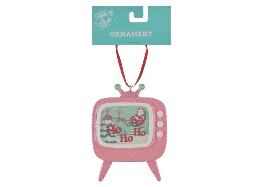 Holiday Style Christmas Retro TV Ornament