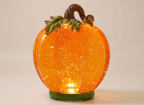 LED Acrylic Pumpkin Glitter Globe
