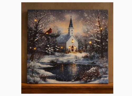 LED Cardinal Church Canvas