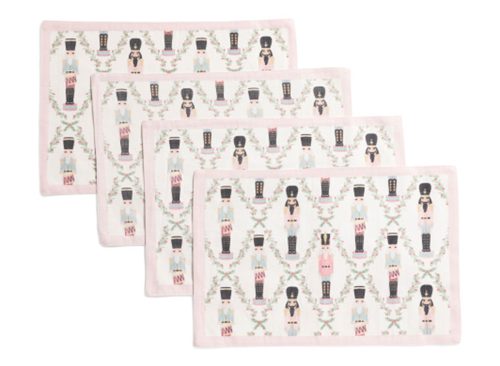 LILLIAN AUGUST FRENCH FARMHOUSE Set Of 4 Derrington Needlepoint Nutcrackers Placemats