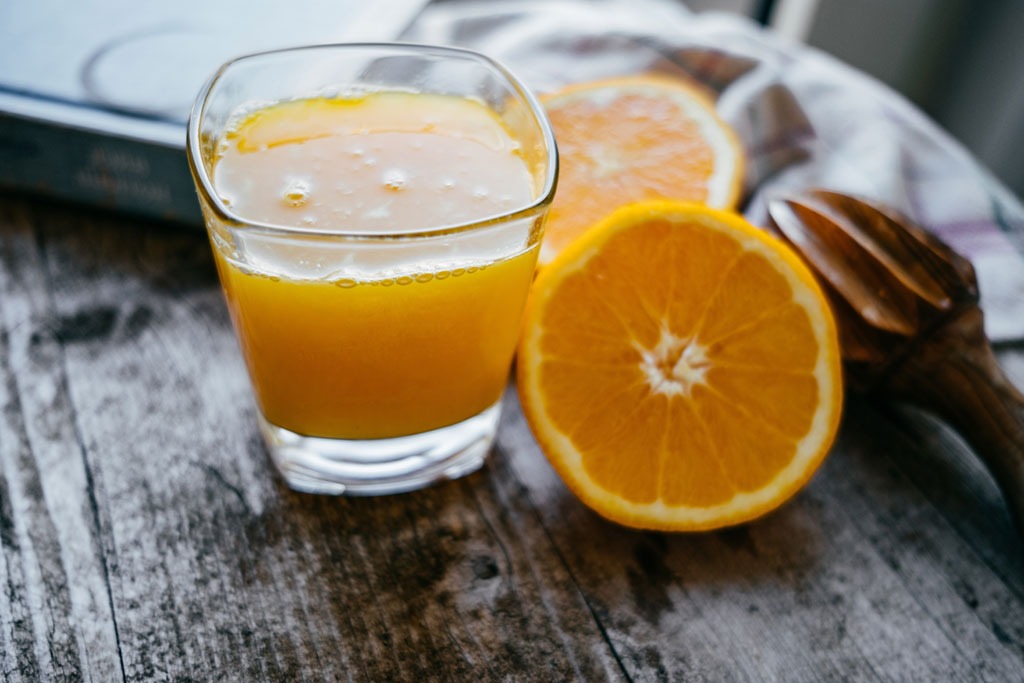 Glass of orange juice weight loss advice