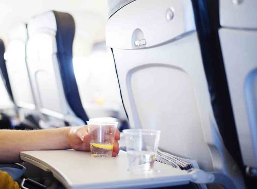 Drinking on plane