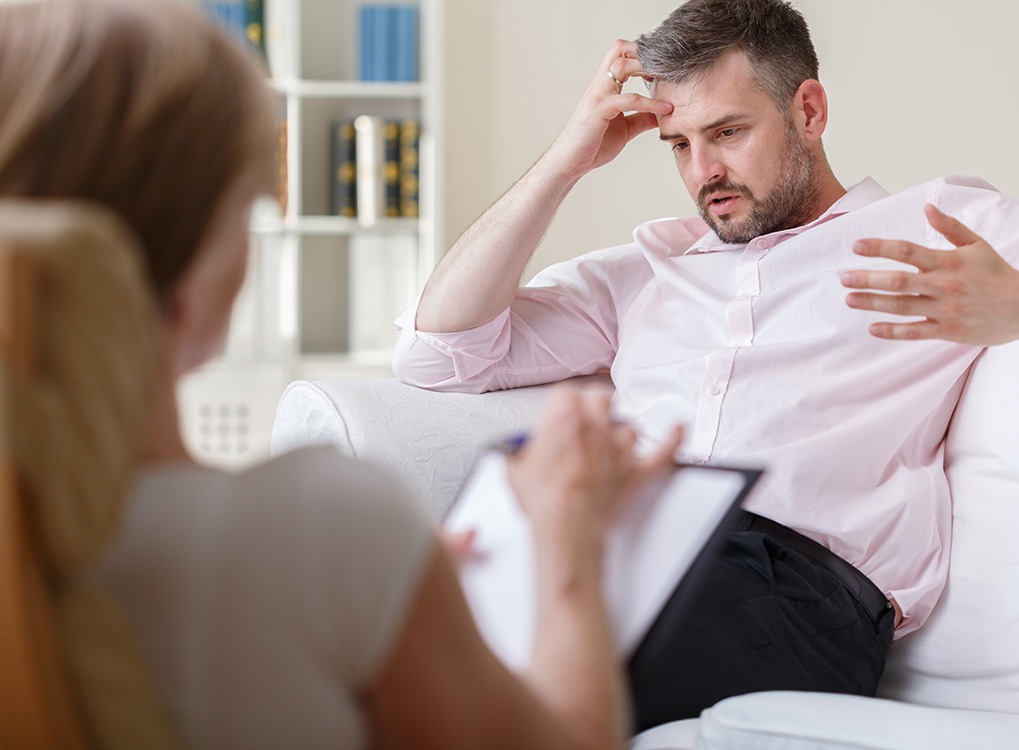 man at therapy session, worst things about being an empty nester