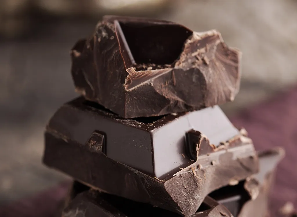 Closeup on pieces of milk chocolate
